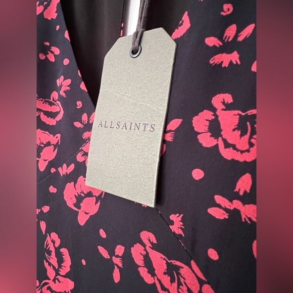 All Saints Luca Eira Floral Mini Dress - Size US 10 - Picture 5 of 12